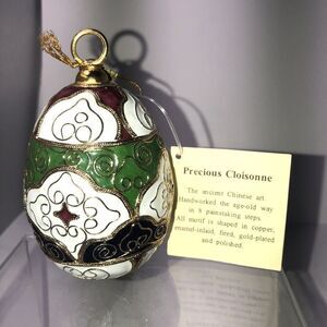 Precious Cloisonne All Occasion 3” egg handworked, copper, gold plaited